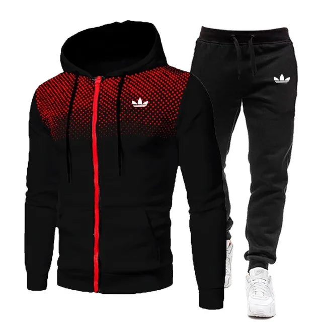 Men's Tracksuit Hoodie + Pants Zipper High Quality Casual Outdoor Jogging Sportswear Fashion Suit Designer Clothing New Men Sets