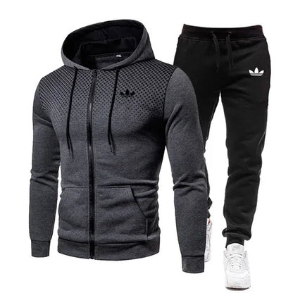 Men's Tracksuit Hoodie + Pants Zipper High Quality Casual Outdoor Jogging Sportswear Fashion Suit Designer Clothing New Men Sets