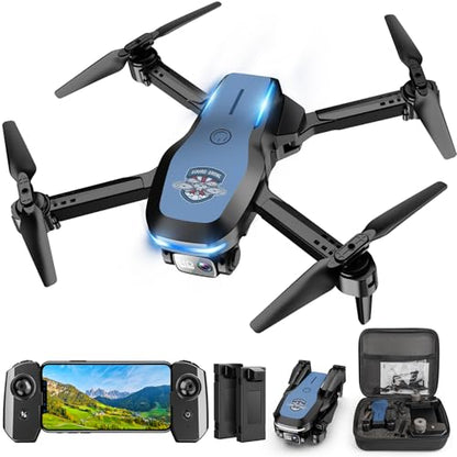 Drone with Camera 1080P FPV Foldable Drone for Beginners, Mini Drone with Altitude Hold, Optical Flow Positioning, One Key Take Off/Land, Trajectory Flight, 3D Flip, 3 Speeds, Gravity Control,Toys for Boys Girls