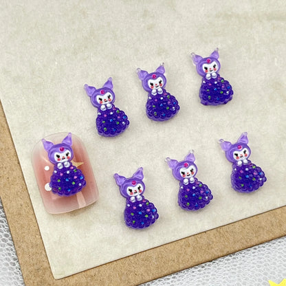 20pcs New Christmas Exquisite Shining Nail Art Cartoon Cute 3D Santa Claus Hello Kitty Elk Dress Up Nail Accessories Wholesale