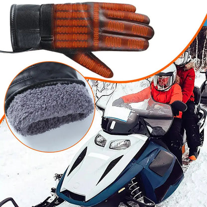 Motorcycle Bike Thermal Heating Gloves Winter Electric Battery Warmer Heated Gloves Gloves USB Touch Waterproof Hand Gloves N3A3