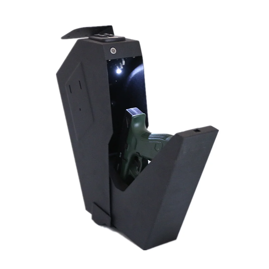 Gun Safe Box Fingerprint Password With Key Pistol Security Protection Fireproof Anti-theft Resistant