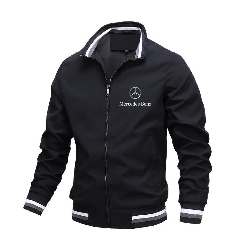 Autumn Men's Mercedes-Benz AMG Jacket Luxury Car Print Motorcycle Racing Jacket Sport Racing Team Benz Men Clothing White S-5XL