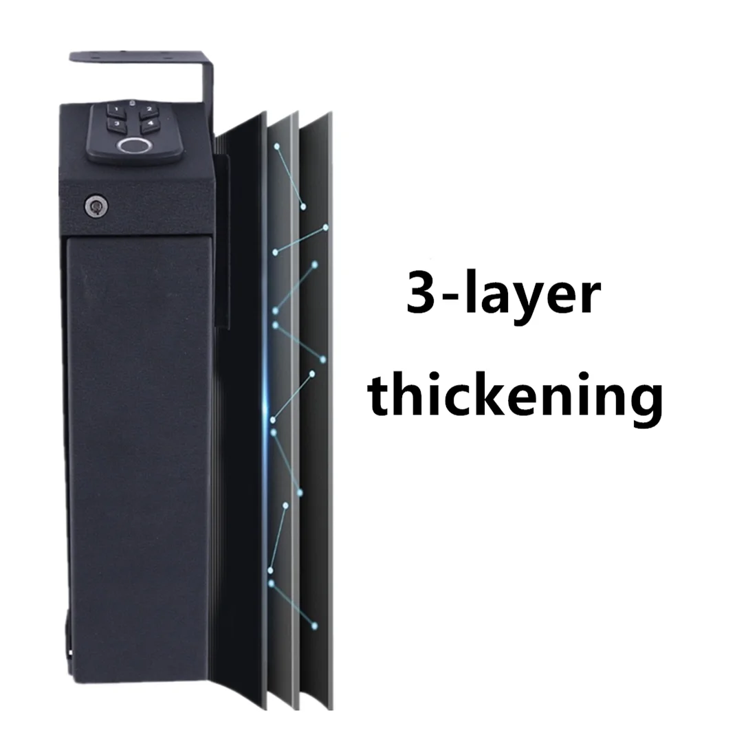 Gun Safe Box Fingerprint Password With Key Pistol Security Protection Fireproof Anti-theft Resistant