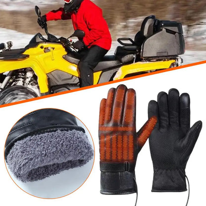 Motorcycle Bike Thermal Heating Gloves Winter Electric Battery Warmer Heated Gloves Gloves USB Touch Waterproof Hand Gloves N3A3