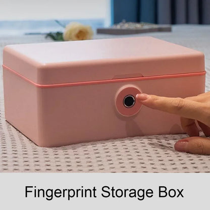 Fingerprint Safe Box Mini Safe Money Cash Coin Jewelry Security Storage Box Office Household Biometric Secret Hidden Piggy Bank