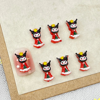 20pcs New Christmas Exquisite Shining Nail Art Cartoon Cute 3D Santa Claus Hello Kitty Elk Dress Up Nail Accessories Wholesale